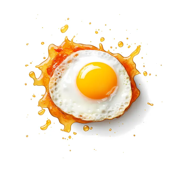Delicious Fried Egg on White Background