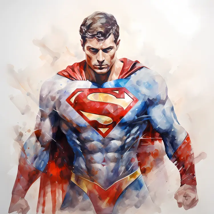 Realistic Superhero in Blue and Red Suit