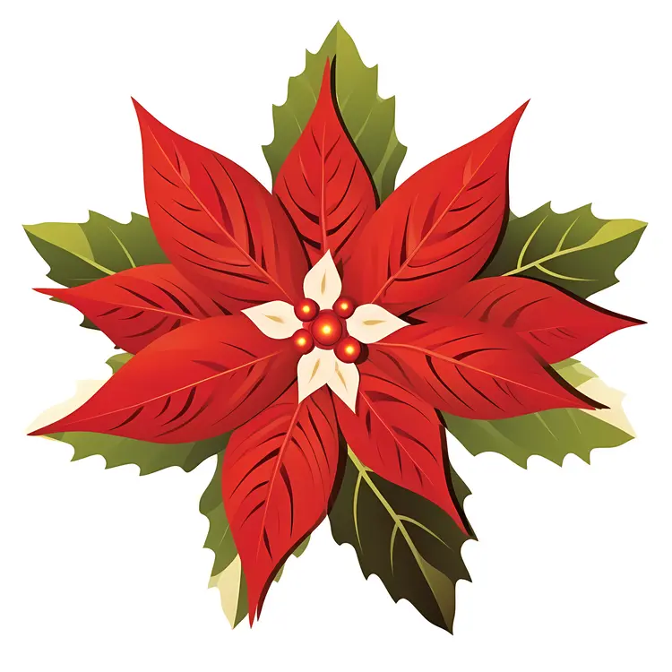 Beautiful Red Poinsettia for Christmas Decoration