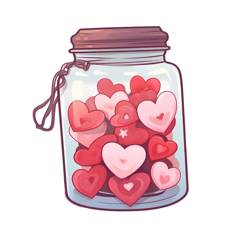 Hearts in a Jar Illustration