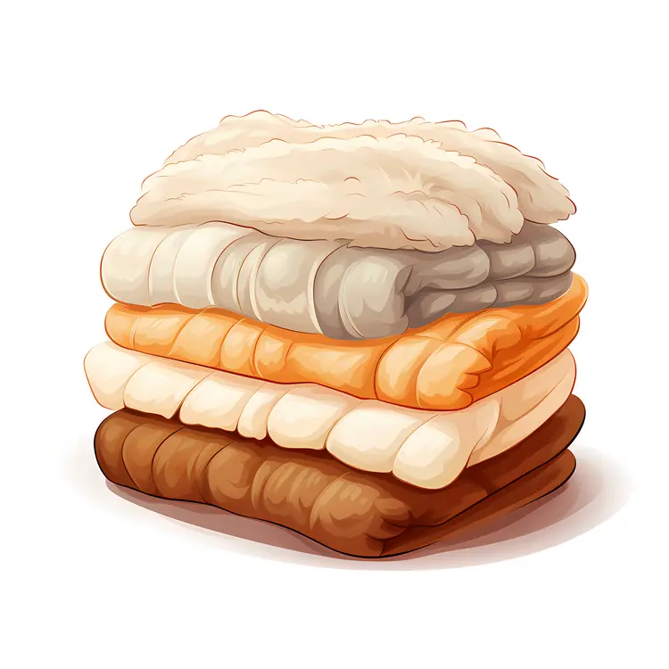 Stack of Cozy Blankets in Warm Tones