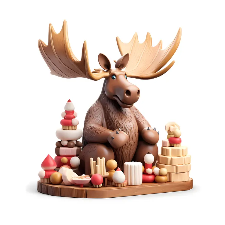 Moose Surrounded by Sweets