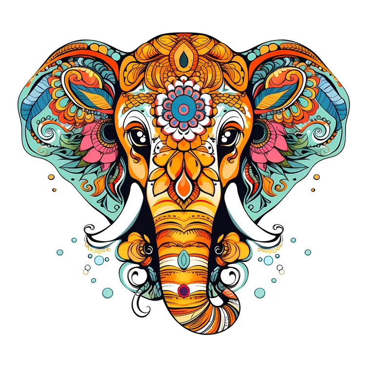 Colorful Decorative Elephant Art