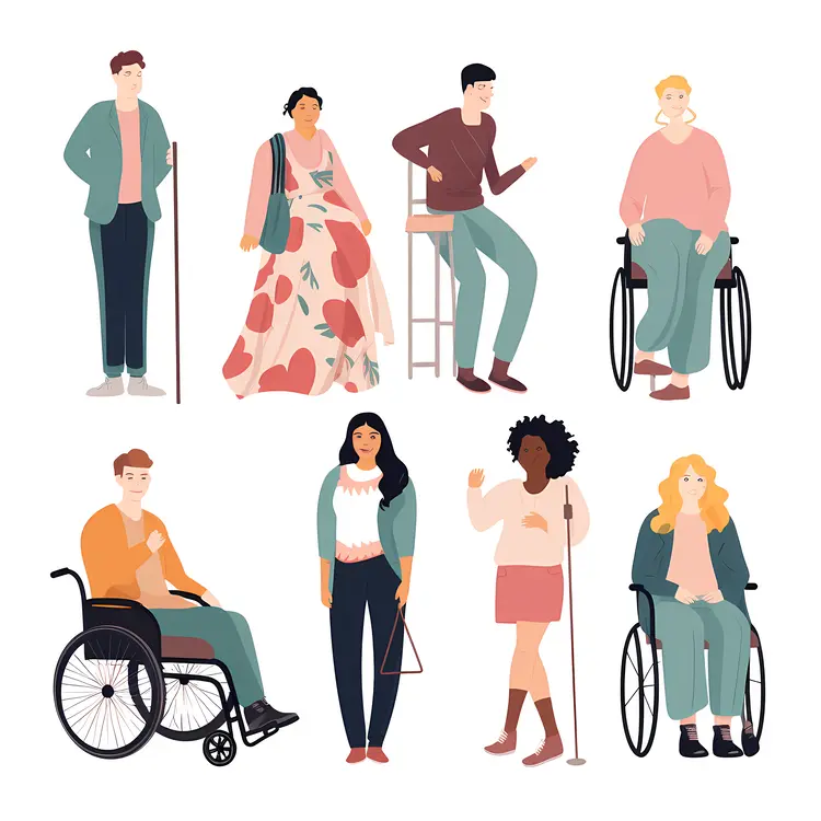 Diverse Group with People in Wheelchairs