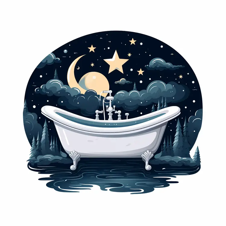 Bathtub Under the Night Sky