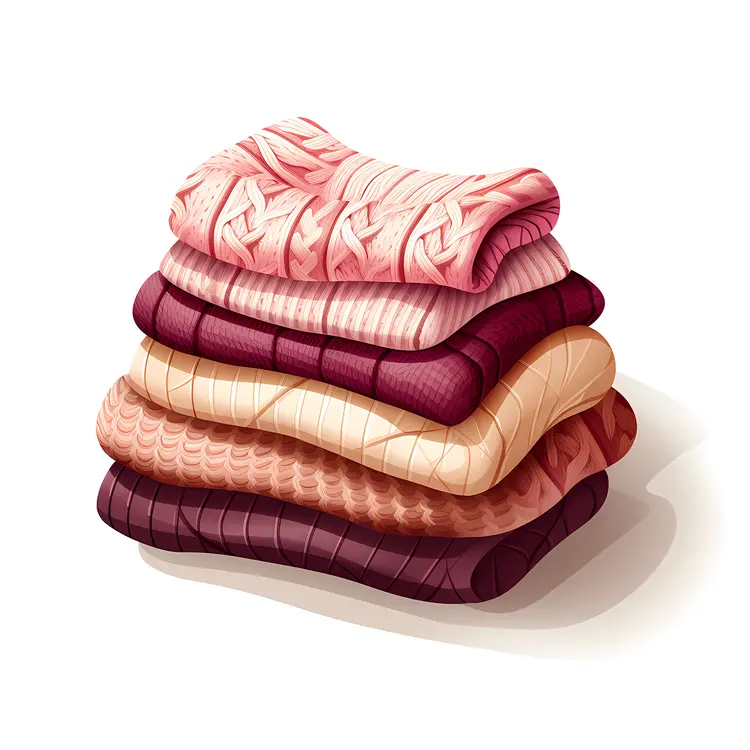 Pink and Maroon Stack of Cozy Sweaters