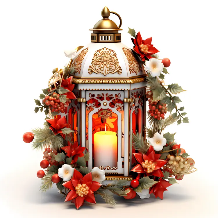 Decorative Lantern with Flowers