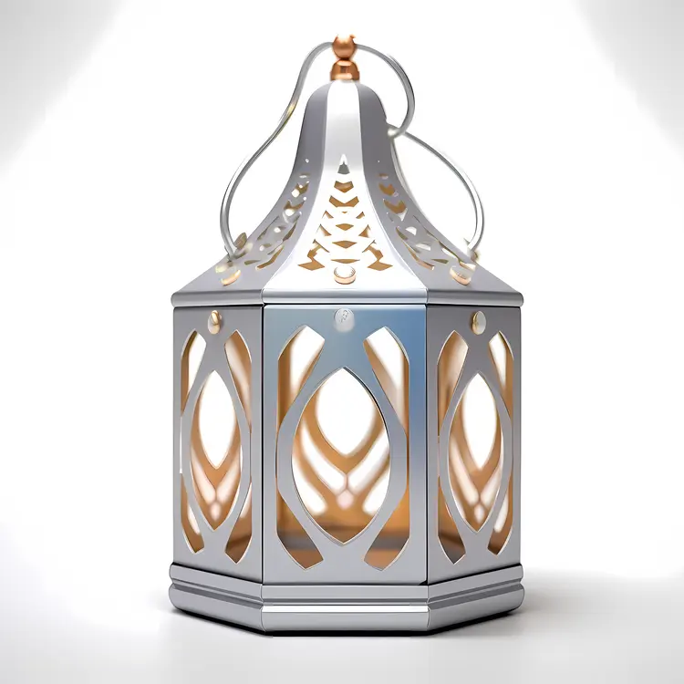 Silver Lantern with Intricate Design