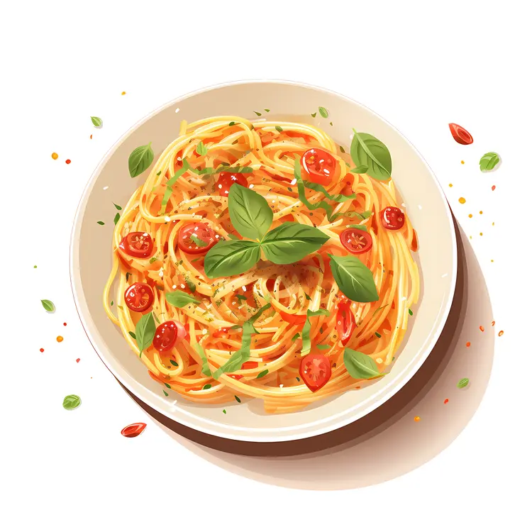 Spaghetti with Fresh Basil and Cherry Tomatoes