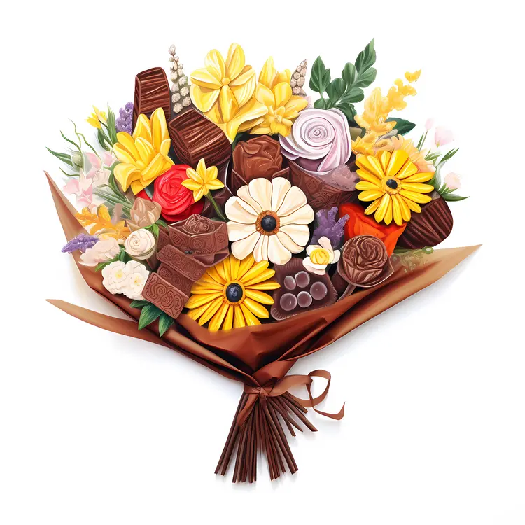 Flower and Chocolate Bouquet