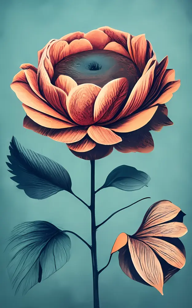 Stylized Pink Flower Illustration