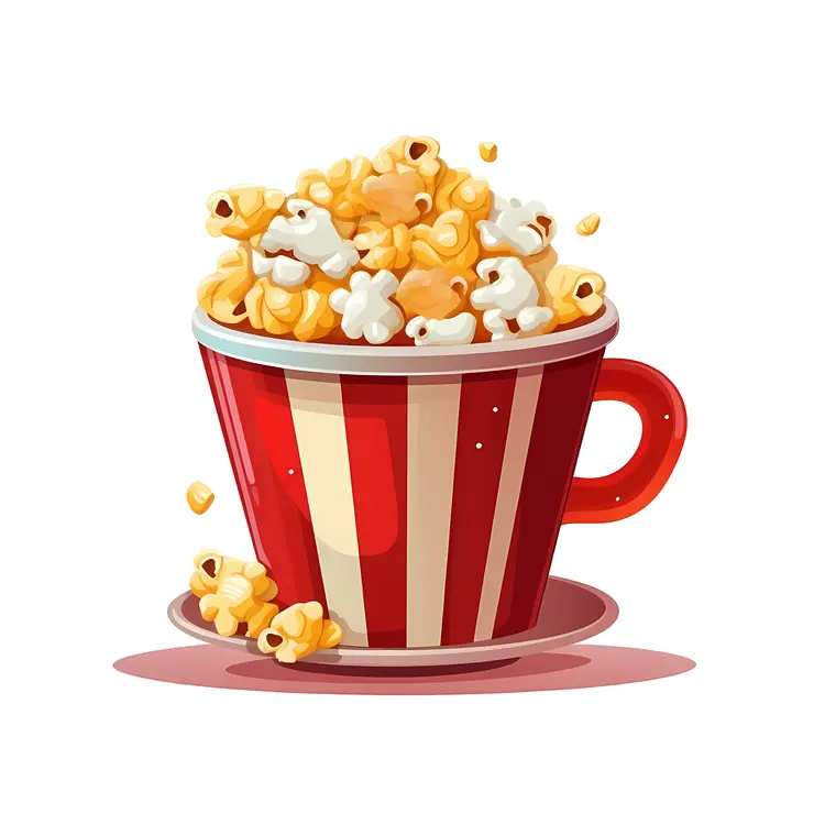 Delicious Popcorn in Red Striped Cup