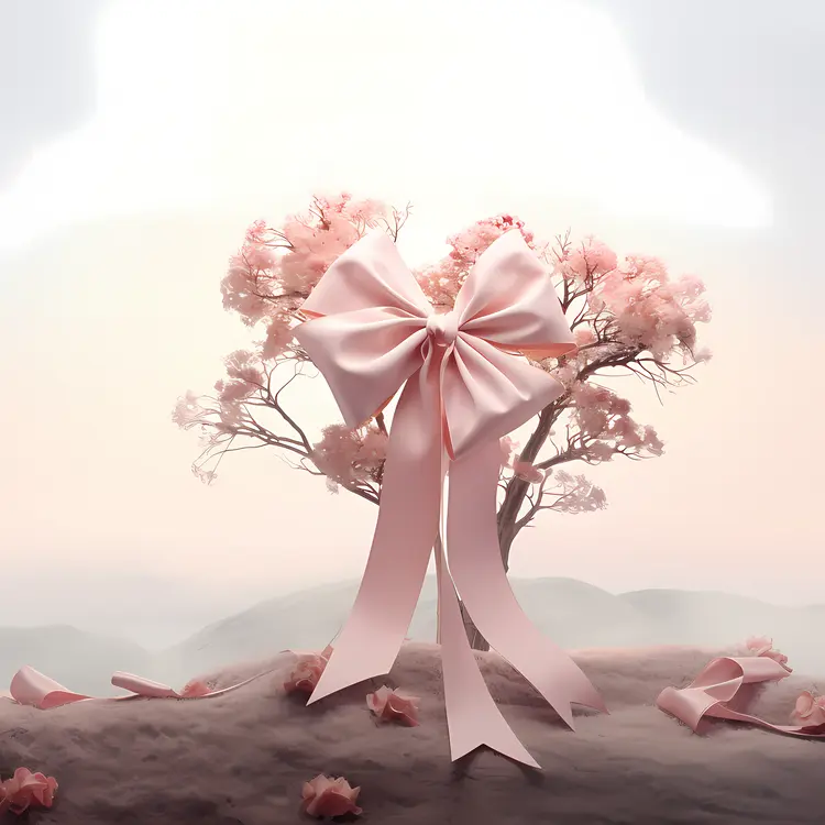 Pink Bow on Tree Decoration