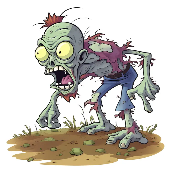 Cartoon Zombie Illustration for Halloween