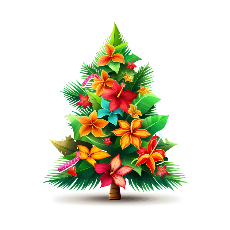 Colorful Flower Christmas Tree