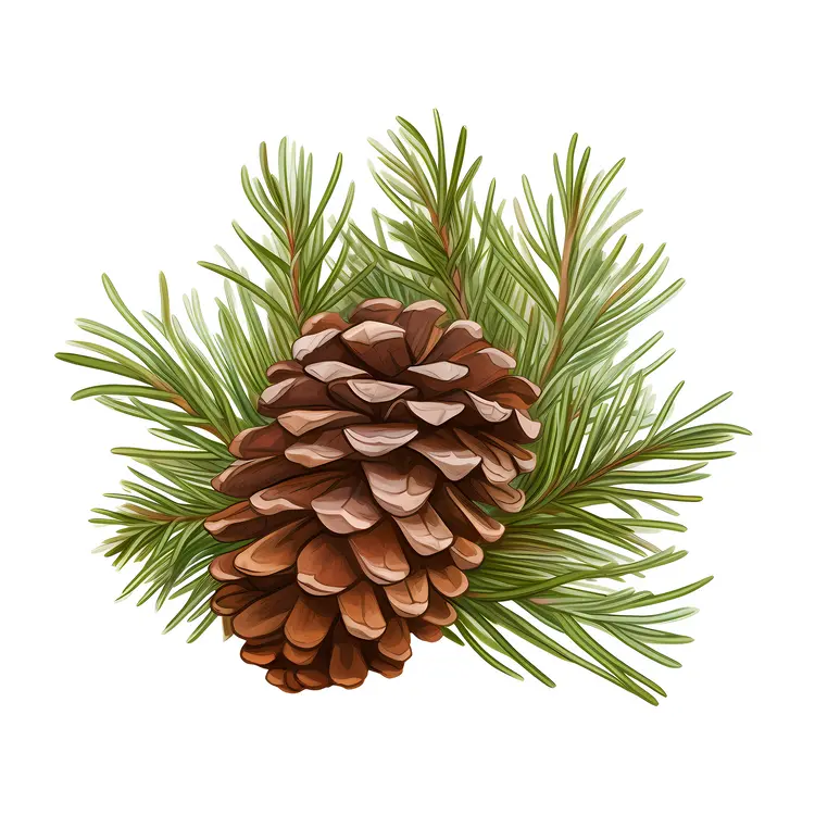 Pine Cone with Lush Green Needles