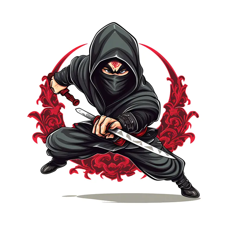 Ninja in fighting stance