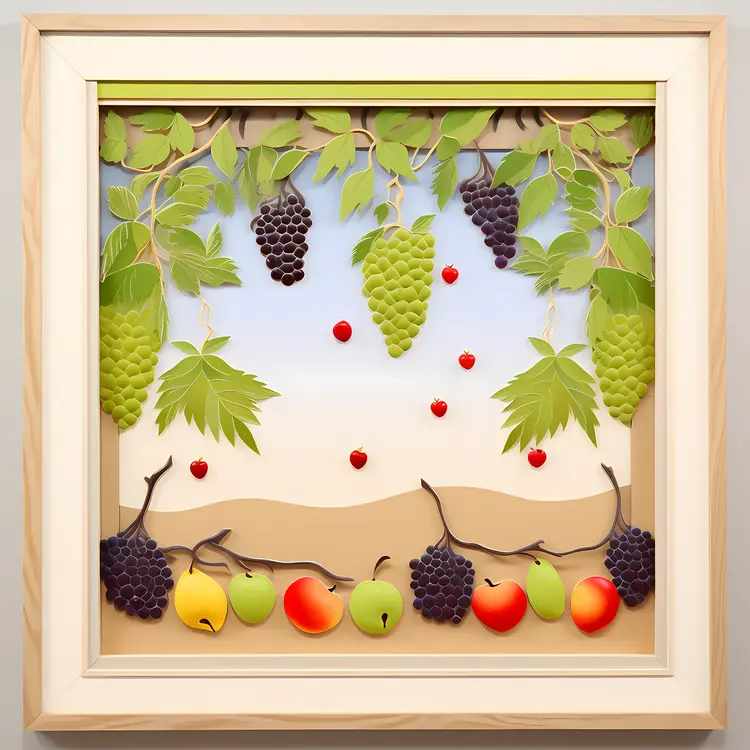 Colorful Fruit Art with Grapes and Apples