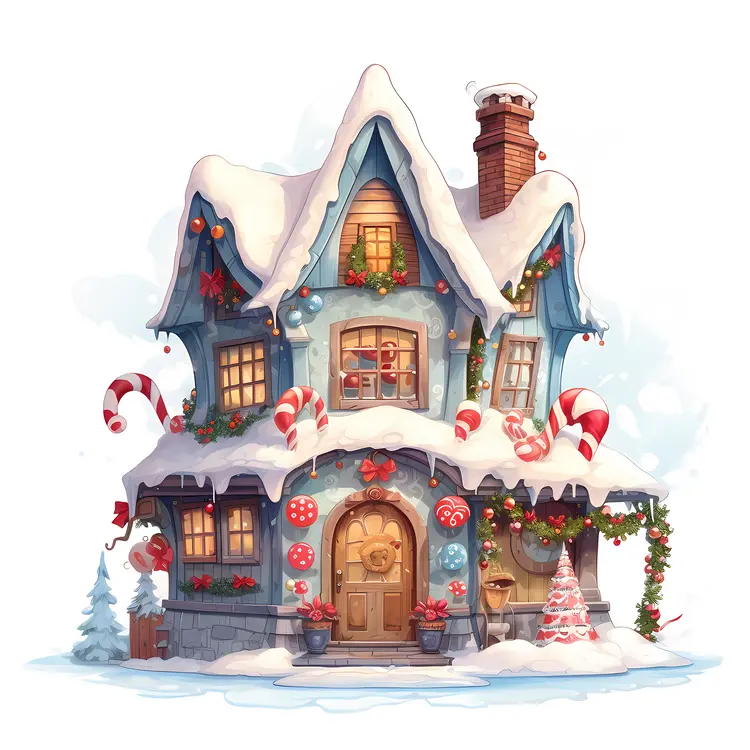 Gingerbread house decorated for Christmas