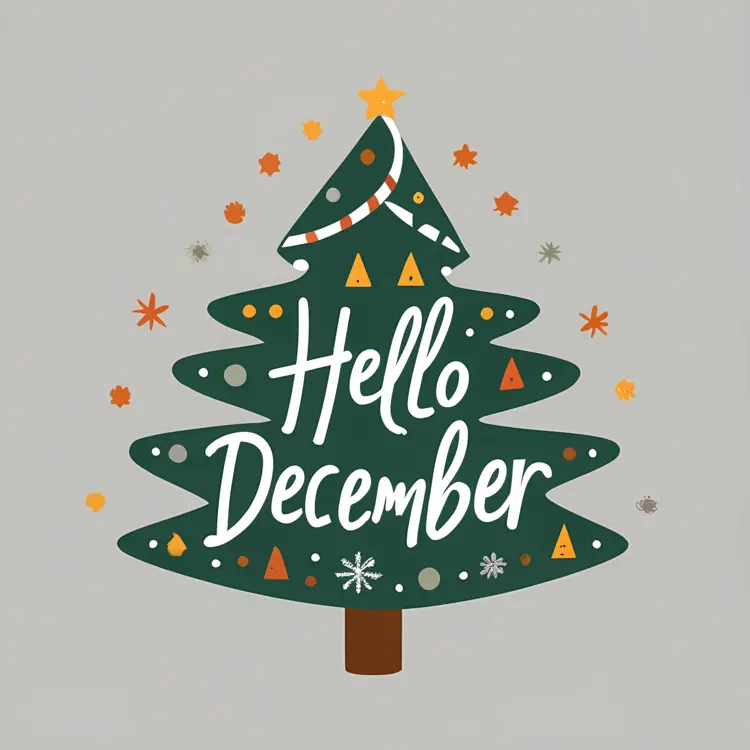 Hello December Christmas Tree