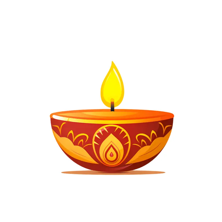 Decorative Diya Lamp with Flame