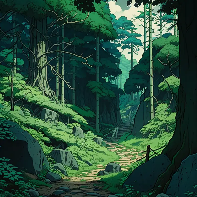 Serene Green Forest Path