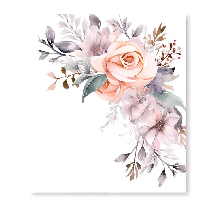 Beautiful Peach Rose with Soft Florals