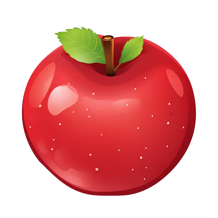 Shiny Red Apple Illustration