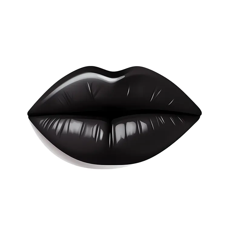 Glossy Black Lips Illustration
