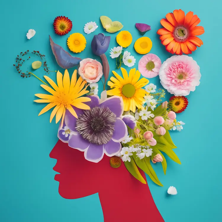 Colorful Flower Head Illustration