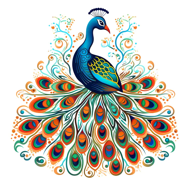 Colorful Decorative Peacock Art