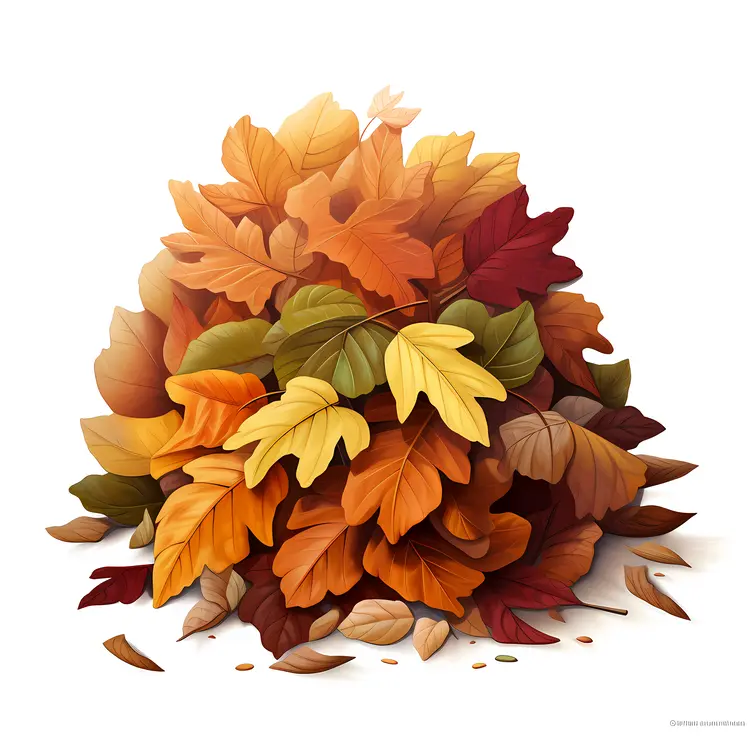 Beautiful Autumn Leaves Pile