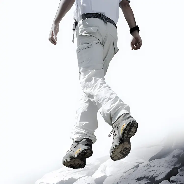 Hiker Walking on a Mountain Path
