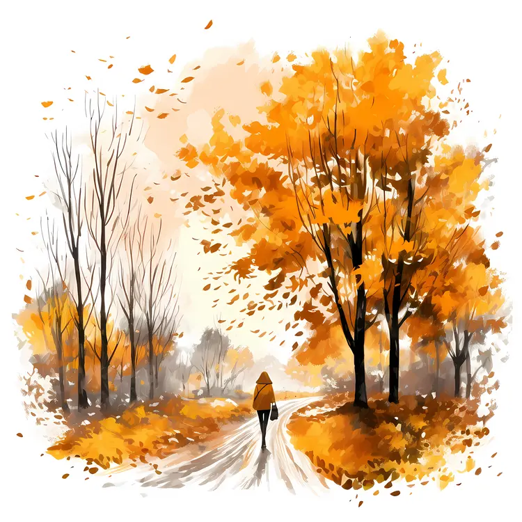 Autumn Walk in Illustration
