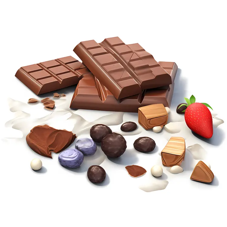 Assorted Chocolate Bars with Nuts and Fruits