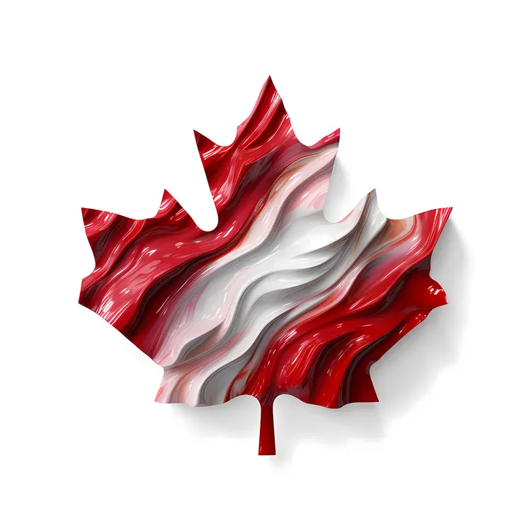 Red and White Maple Leaf Design
