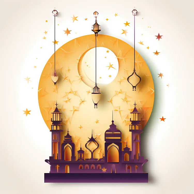 Mosque with Hanging Lanterns