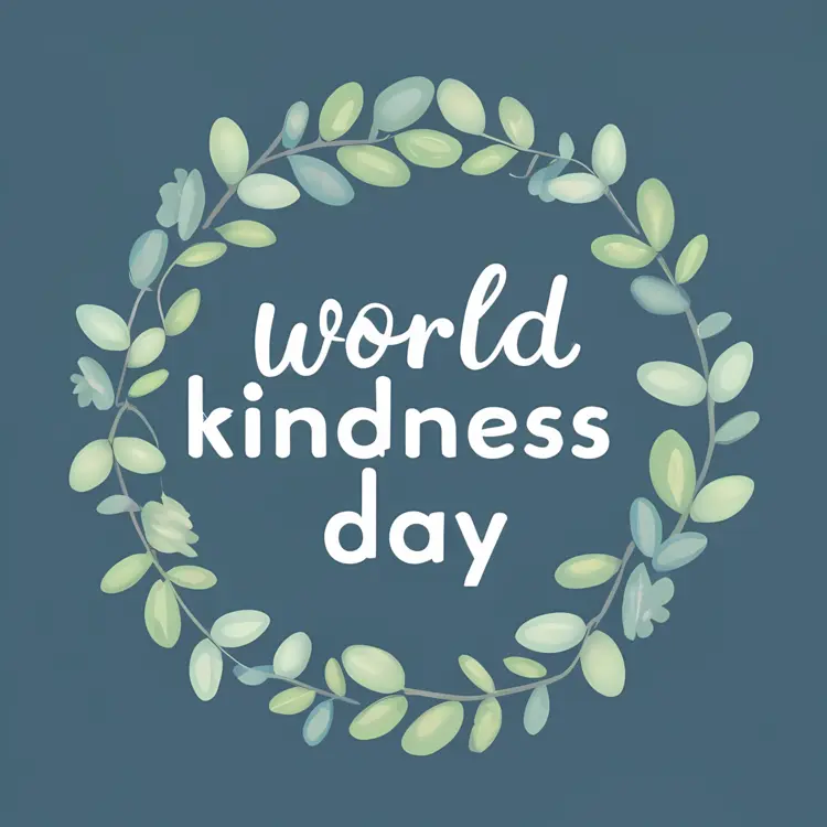 World Kindness Day Wreath with Light Green Leaves