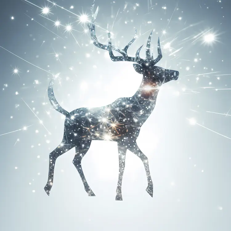 Sparkling Deer in a Starry Night