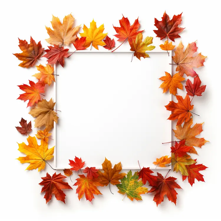 Autumn Leaves Frame with Fall Colors