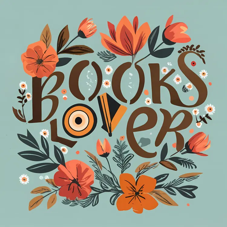 Books Lover with Floral Elements