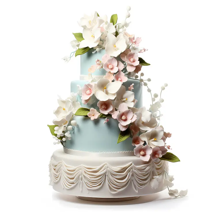 Orchid Cake with Elegant Floral Decorations