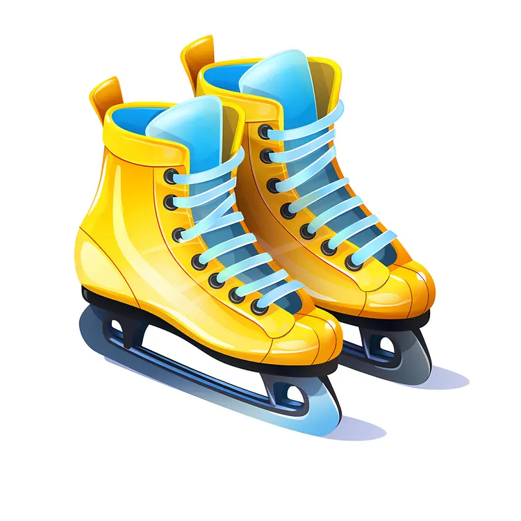 Yellow Ice Skates for Winter Sports