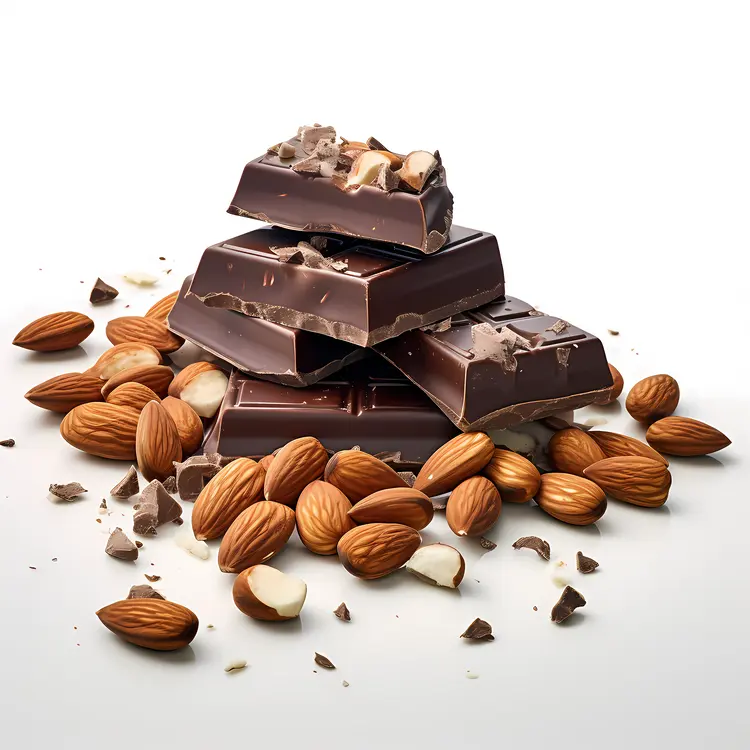 Stacked Chocolate with Almonds