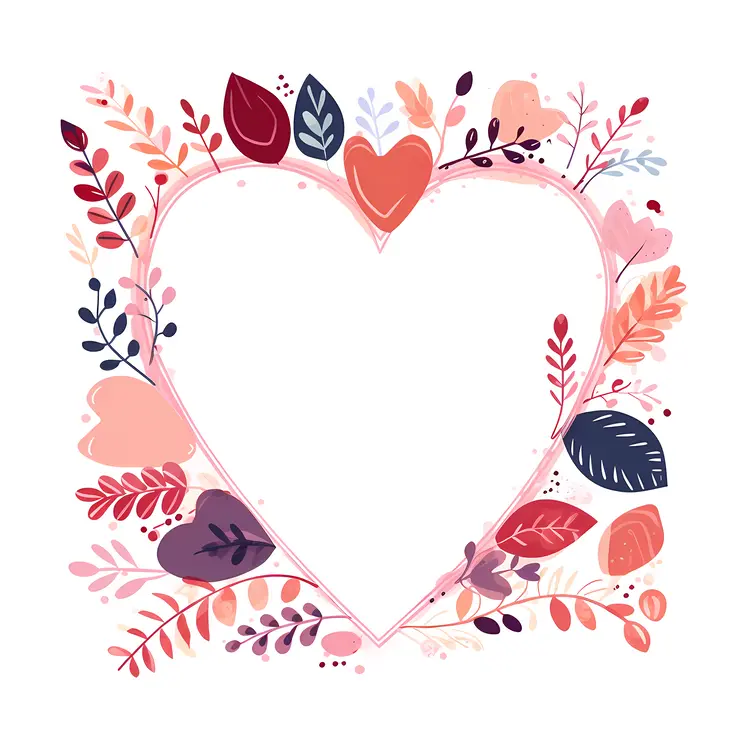 Heart Frame with Floral Design