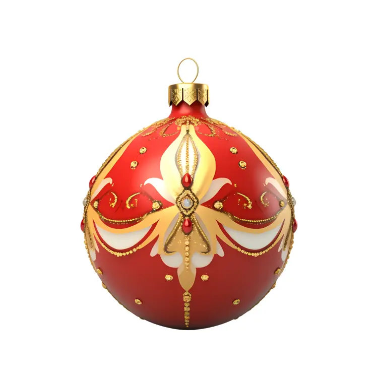 Red Christmas Ornament with Elegant Design