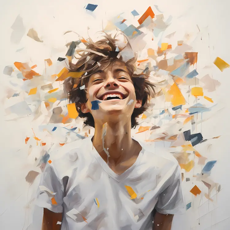 Happy Person with Confetti