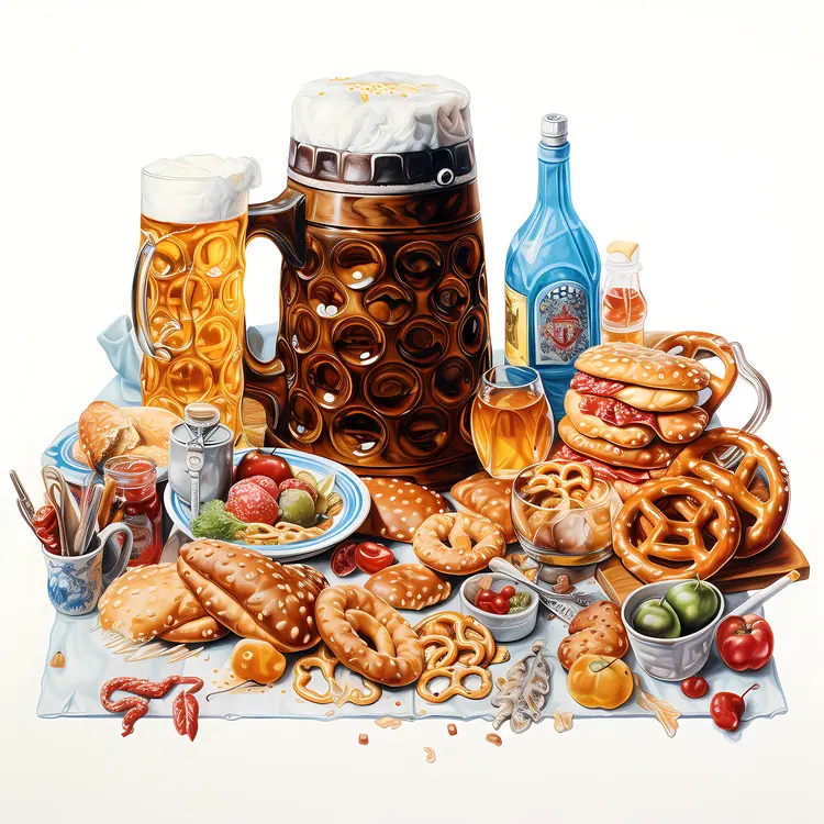 Traditional Beer and Pretzels Feast