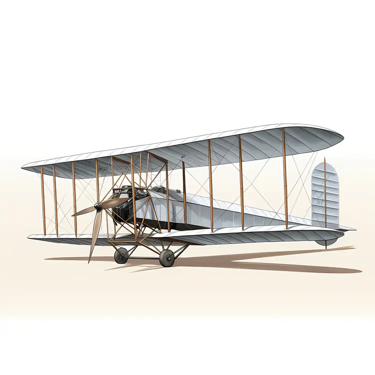 Vintage Biplane Illustration