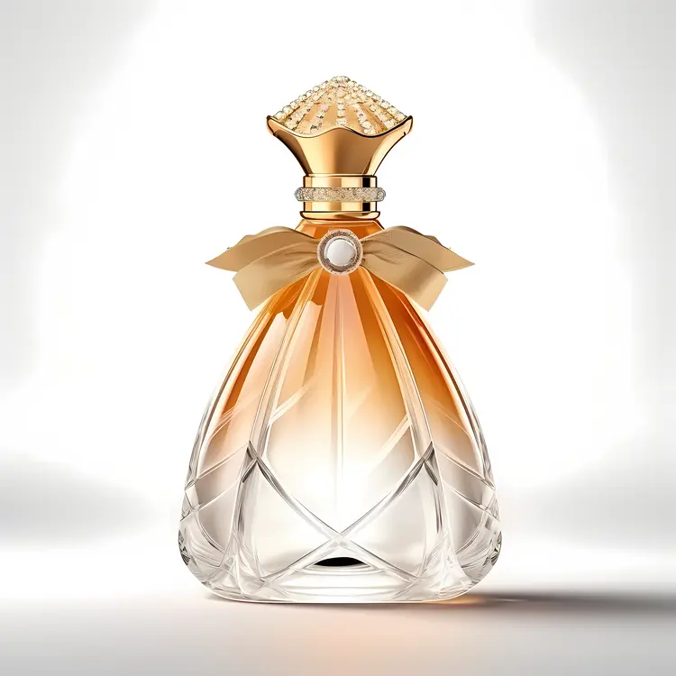 Elegant Perfume Bottle with Golden Cap